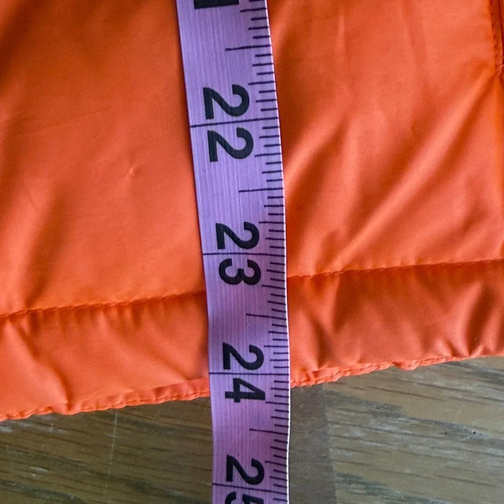 RLX Ralph Lauren Mens Orange Down Puffer Jacket Size S Full Zip Quilted 41381‎